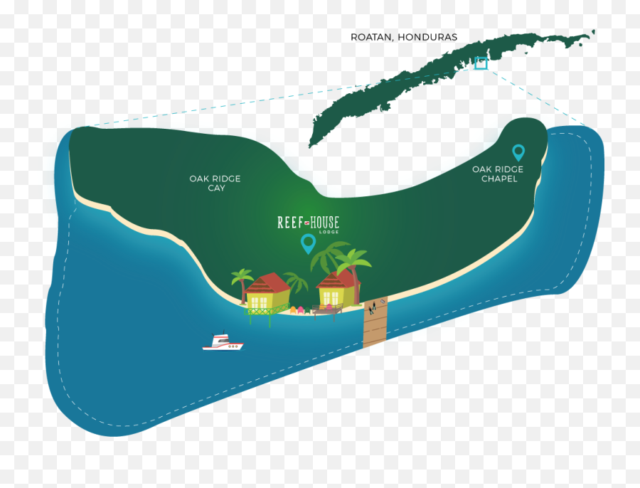 Honduras Dive Resort - Reef House Lodge Roatan Dive Vacations Map Png,Island Transparent