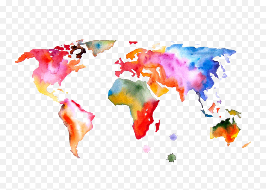 Download Hd Abstract World Map Png File - World Map Watercolour Png,World Map Png