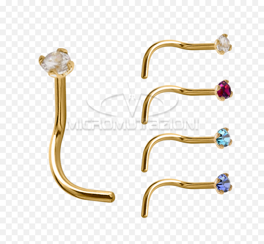 Download 18k Gold Prong Set Jewelled Nose Stud Studs - Sabre Png,Nose Piercing Png