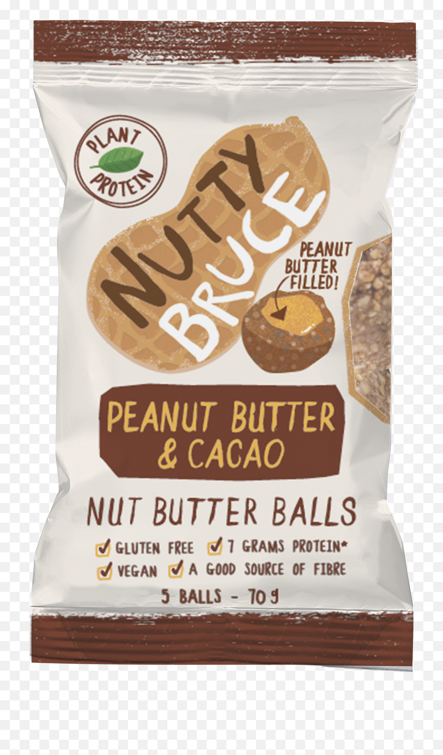 Nutty Bruce Nut Butter Balls - Peanut Butter Cacao 70g Rye Bread Png,Peanut Png