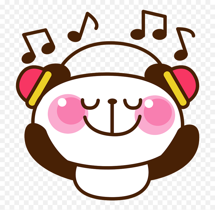 Giant Panda Is Listening To Music Clipart Free Download - Listening To Music Clipart Png,Music Clipart Png