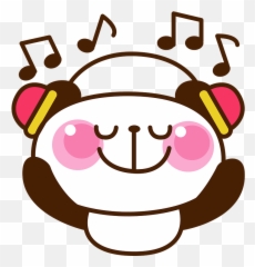 Giant Panda Is Listening To Music Clipart Free Download - Listening To Music Clipart png