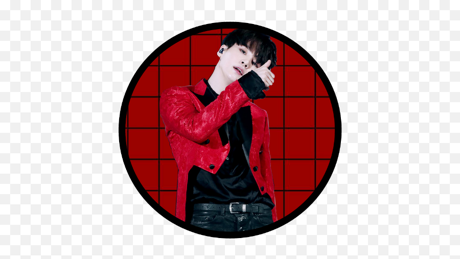 Suga Minyoongi Sticker Circulo Cuadrados Rojo Negro - Suga Wattpad Bts Reacciones Png,Suga Png