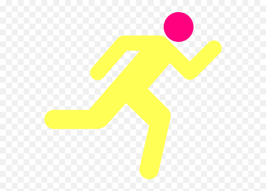 Yellow Pink Running Icon - 5 Ways To Wellbeing Wales,Pink Transparent Background