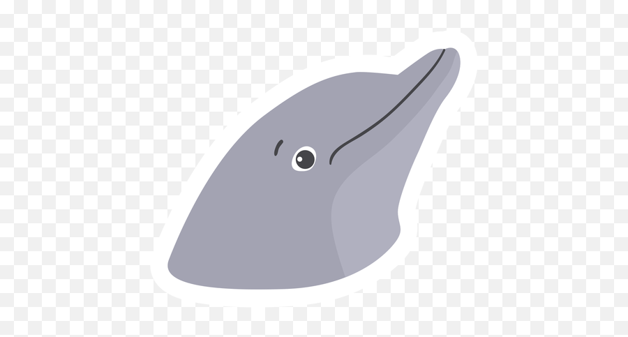 Dolphin Head Flat Sticker - Transparent Png U0026 Svg Vector File Cabeza De Delfin Dibujo,Dolphin Transparent Background