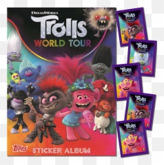 Trolls World Tour Stickers - Album Pack with 5 packets 35 stickers png