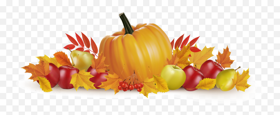 Thanksgiving Autumn Illustration - Thanksgiving Vector Pumpkin Clip Art Fall Leaves Png,Thanksgiving Png Images