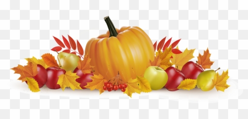 Thanksgiving Autumn Illustration - vector Pumpkin Clip Art Fall Leaves png