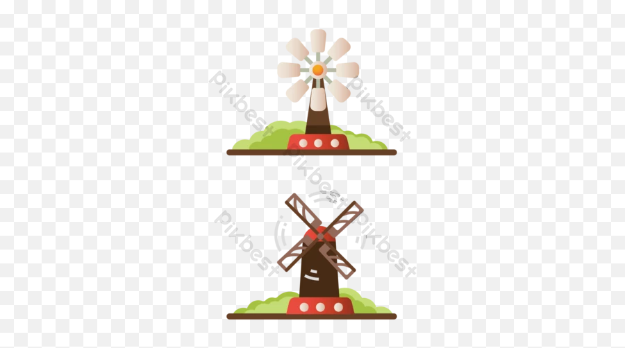 Vector Windmill Templates Free Psd U0026 Png Download - Horizontal,Windmill Png