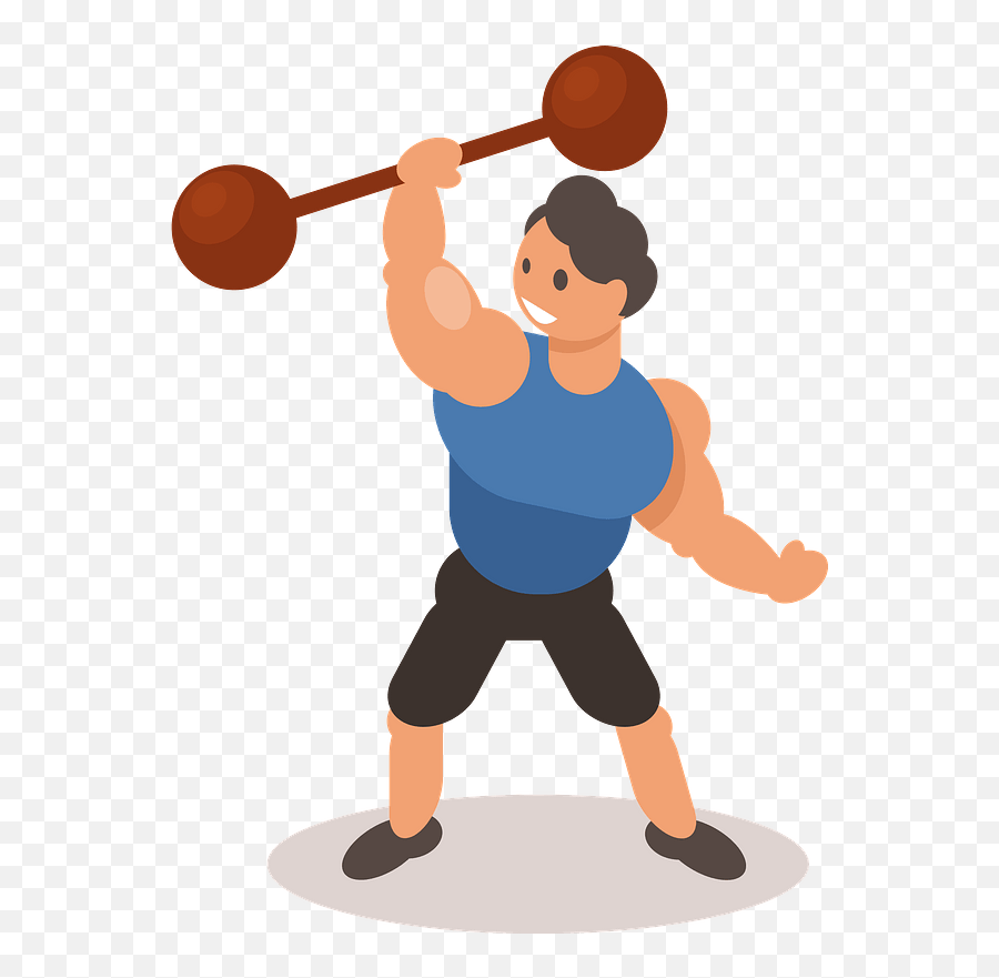 Bodybuilder With Barbell Clipart Free Download Transparent - Kartun Angkat Beban Png,Bodybuilder Png