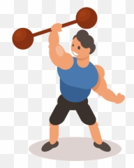 Bodybuilder With Barbell Clipart Free Download Transparent - Kartun Angkat Beban png