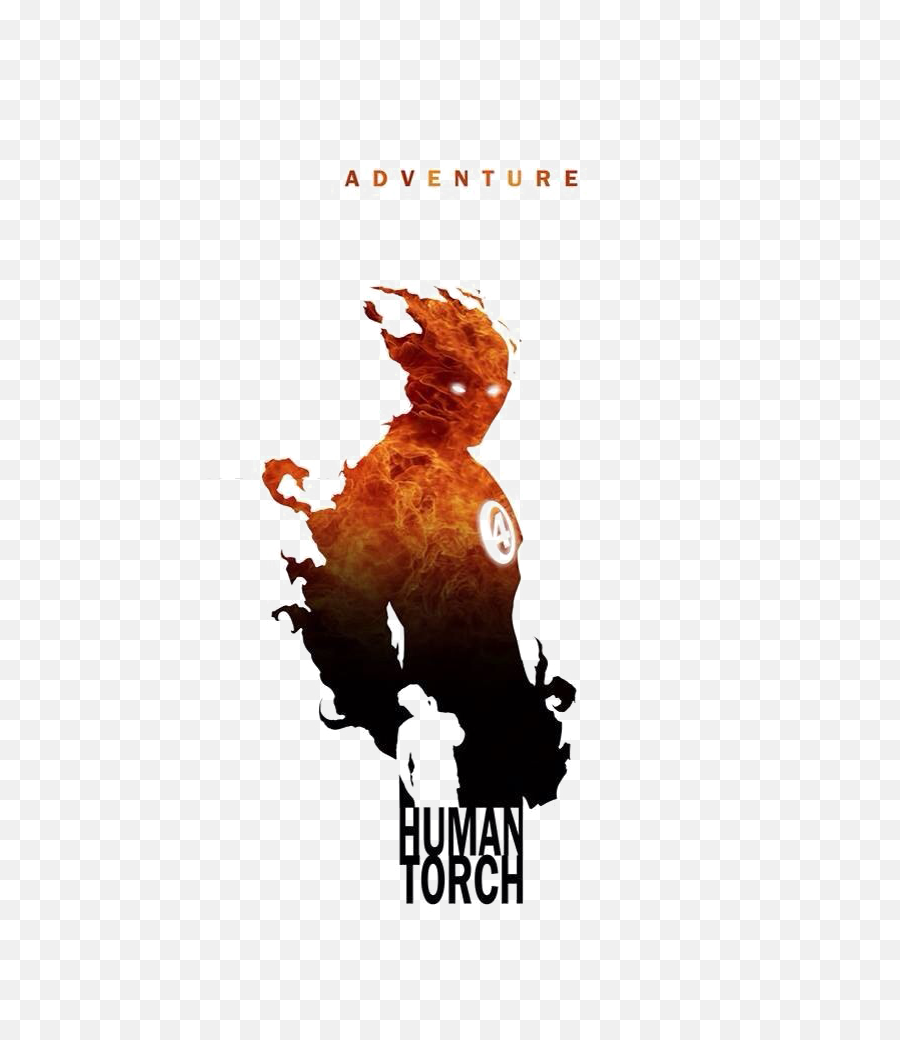 Download Human Torch Png Photo - Silhouette Marvel Logo Human Torch,Torch Png
