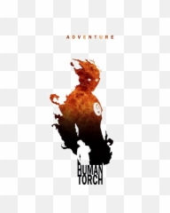Download Human Torch Png Photo - Silhouette Marvel Logo