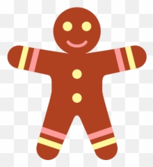 Simple Christmas Gingerbread Man Icon - Clipart png