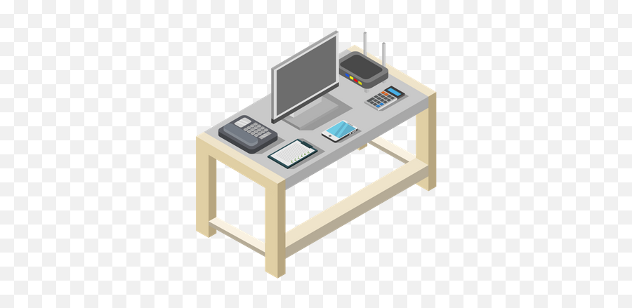 Best Premium Work Table Illustration Download In Png - Office Equipment,Table Work Icon