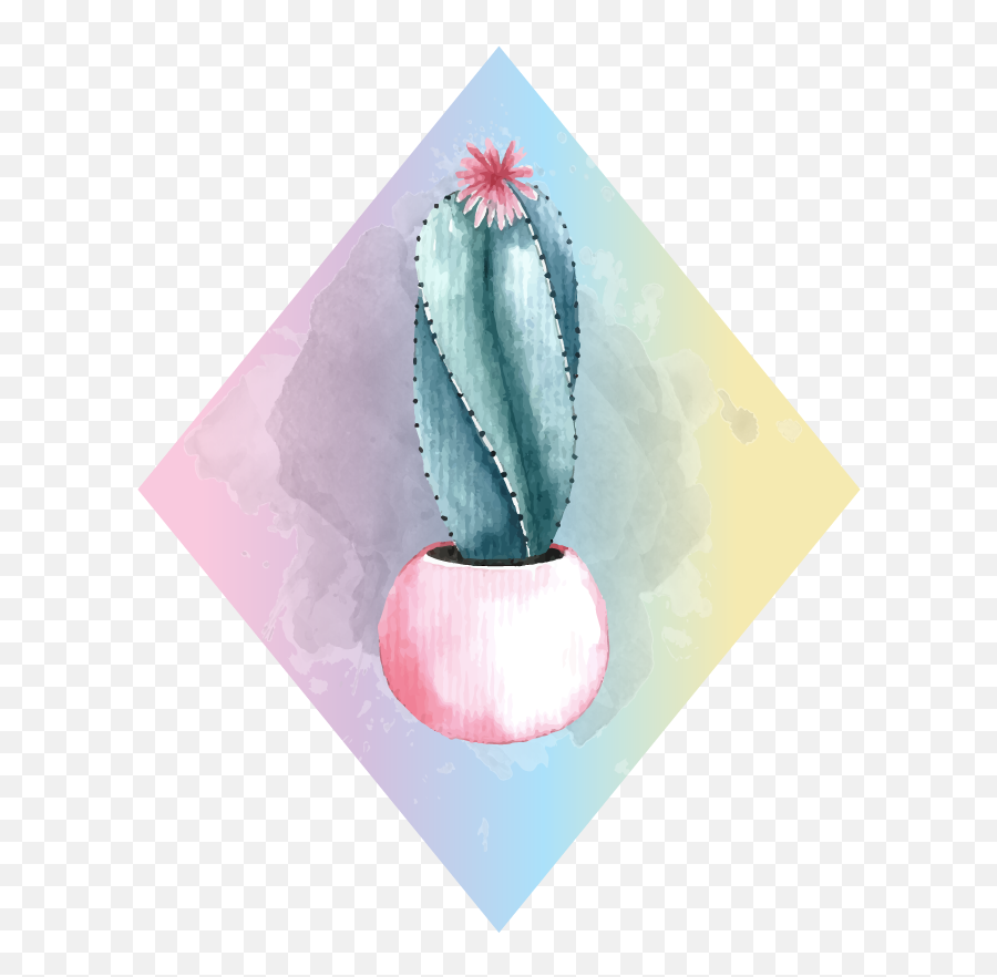 Watercolour Cactus Wall Sticker - Tenstickers Cactus Png,Watercolor Cactus Png