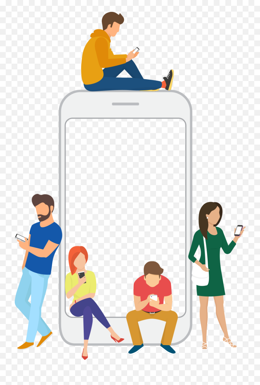 Download Illustration Of Users Looking - Disconnect With Real World Png,Waiting Png