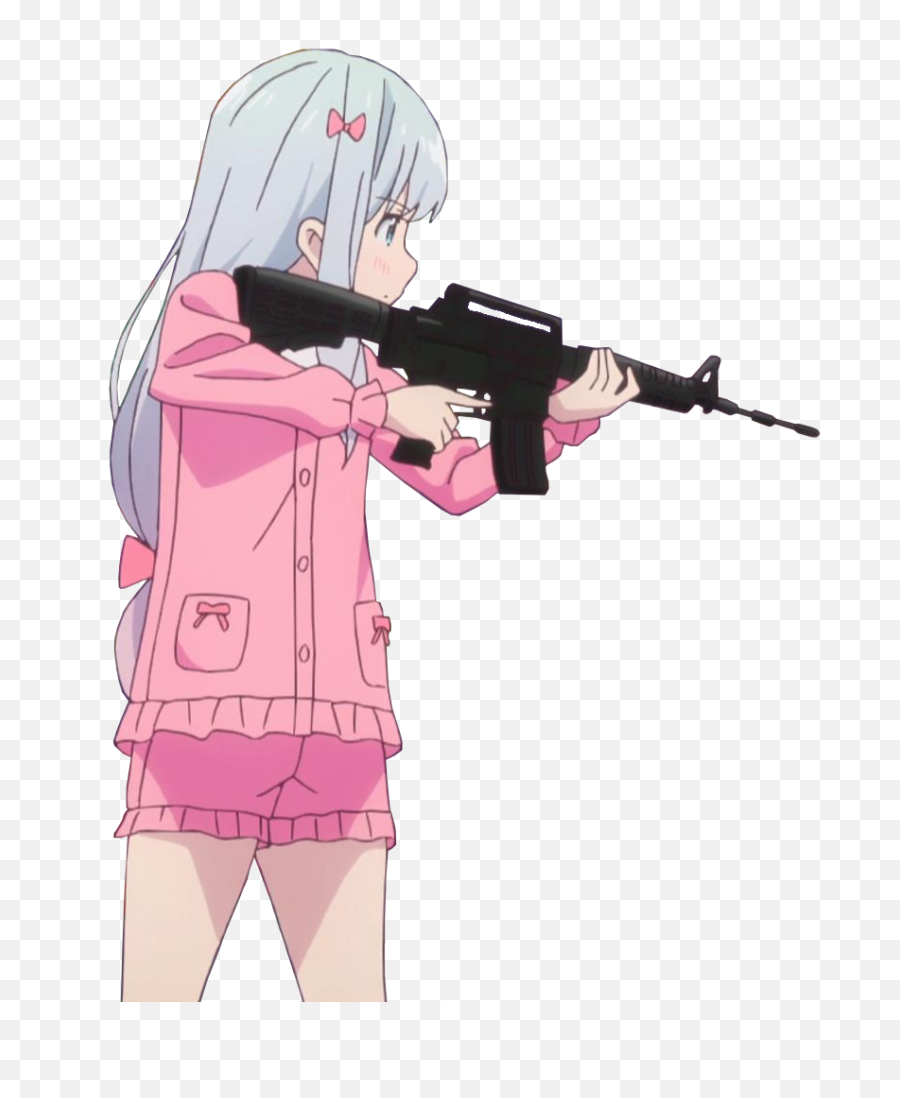 Sagiri From Eromanga - Sensei Png Transparent Background I Anime Girl With Gun Meme,Meme Transparent Background
