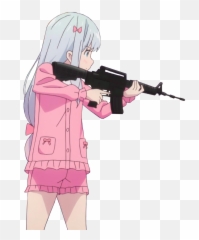 Sagiri From Eromanga - Sensei Png Transparent Background I Anime Girl With Gun Meme,Meme Transparent Background