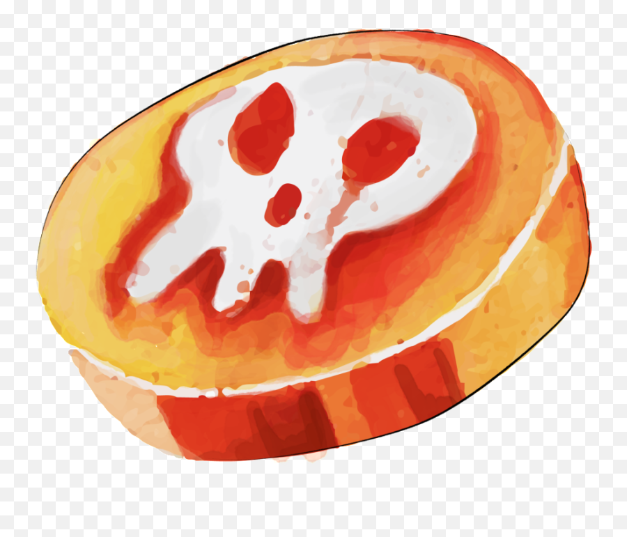 Orange Skull Watercolor Hand - Clip Art Png,Halloween Candy Png