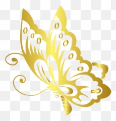 Luxury Online Butterfly Logo Template - Gold Design png