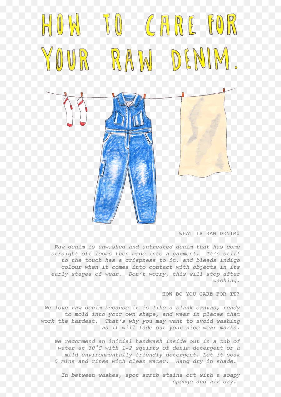 How To Care For Your Raw Denim Ponytail Journal U0026 Supplies - Raw Denim Care Png,Jeans Png