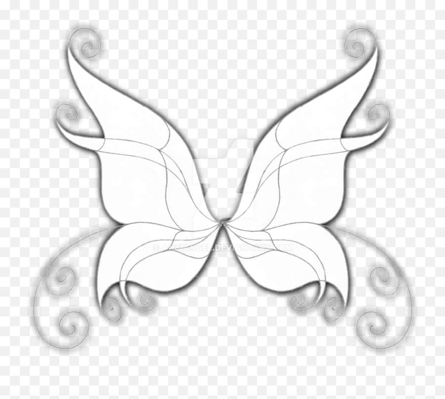 Download Fairy Wings Coloring Pages - Drawing Png Image With Swallowtail Butterfly,Fairy Wings Png