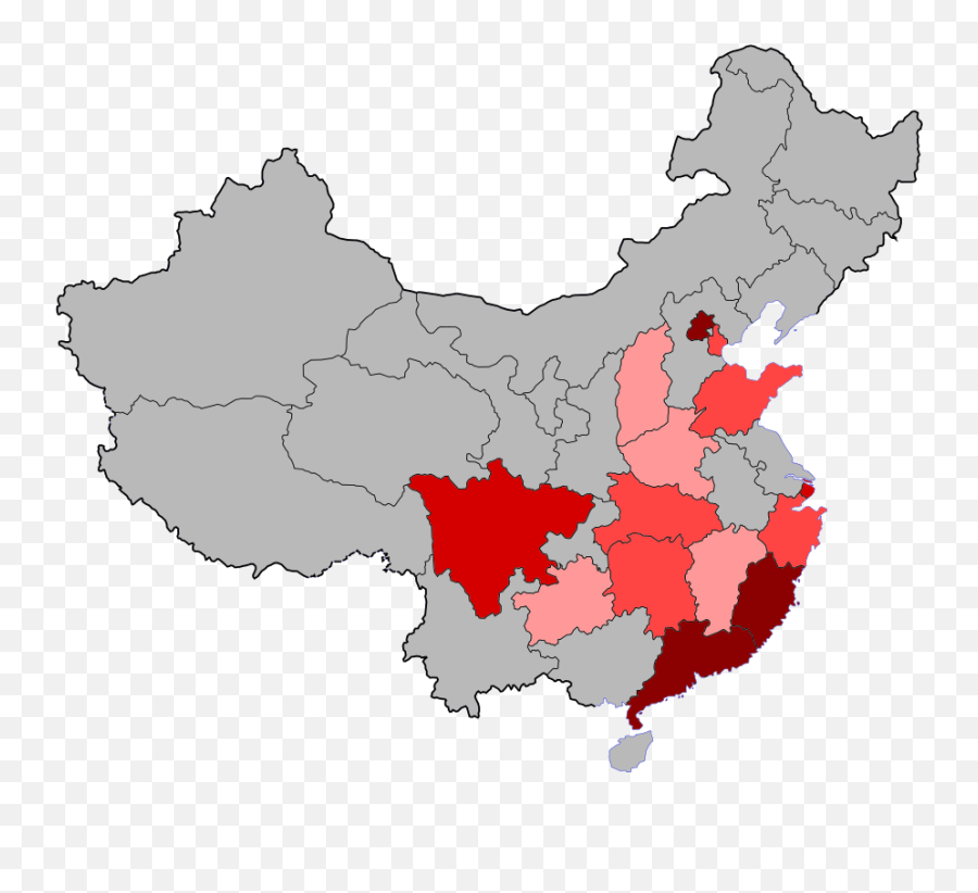 Download File H1n1 China Map By Confirmed Casesg Wikimedia - Chin Covid 19 Map Png,China Map Png