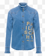 Chambray Shirt With Gold Logo - Jacket Png,Gold Logo