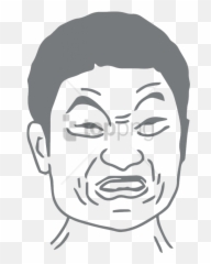 Free Png Meme Face Image With Transparent Background - Disgusted Drawing