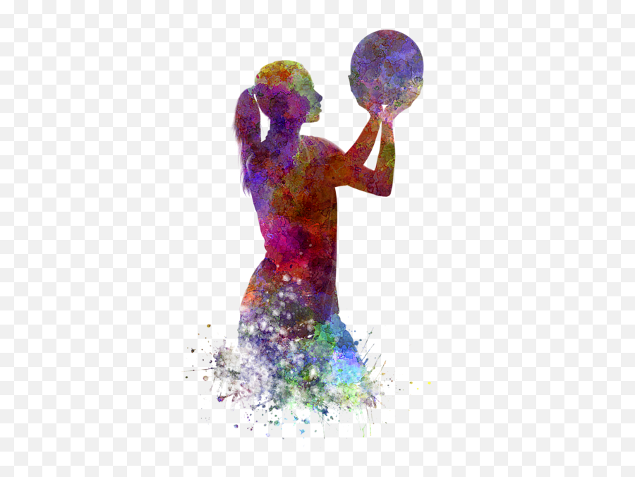 Girl Basketball Player Silhouette Png - Woman Basketball Girls T Shirt Holi Print,Basketball Silhouette Png