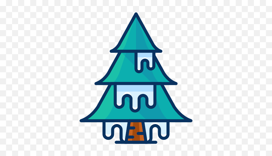 Forest Ice Snow Tree Winter Icon - Filled Line Christmas Icons Png,Snow Tree Png