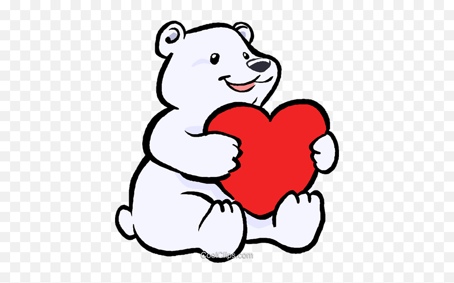 Download Polar Bear With A Heart - Cartoon Bear Holding A Polar Bear Image Clip Art Png,Heart Cartoon Png