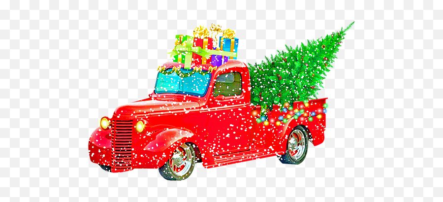 Free Red Truck Images - Old Red Christmas Truck Transparent Png,Red Truck Png