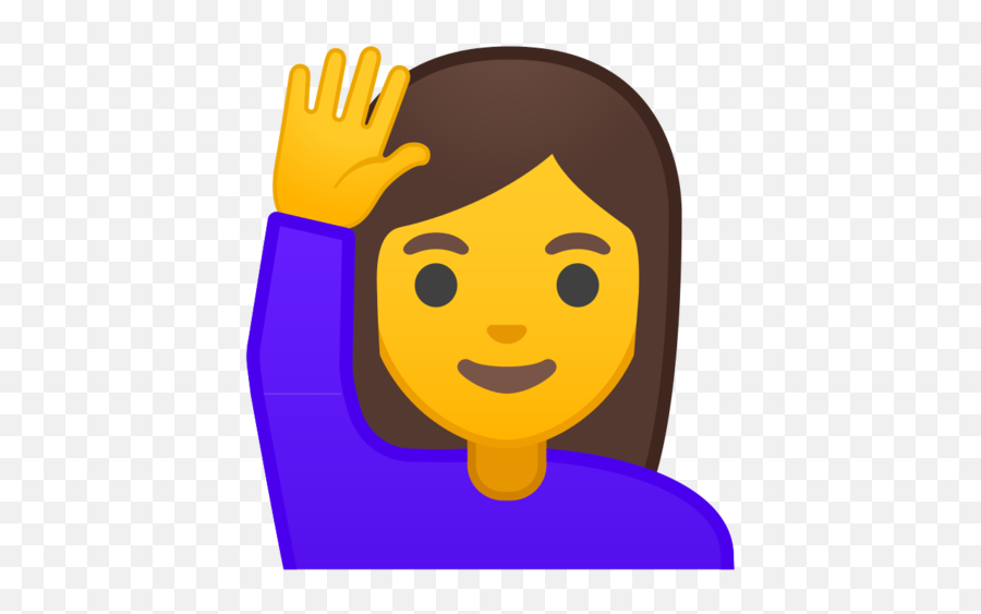 Emoji Raised Womans Hand - Hand Up Emoji Png,Shrug Emoji Png