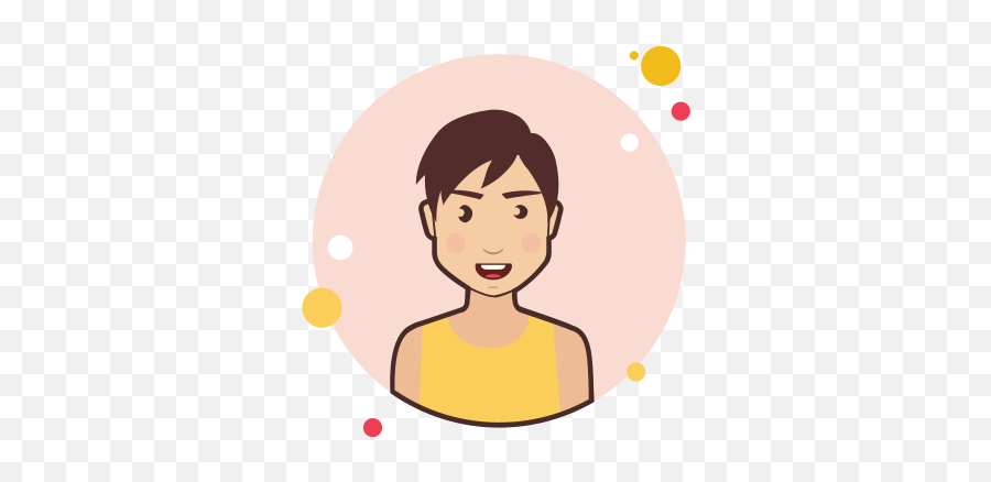 Brown Short Hair Lady In Yellow Shirt Icon - Girl Person Vector Icon Png,Shirt Icon Png