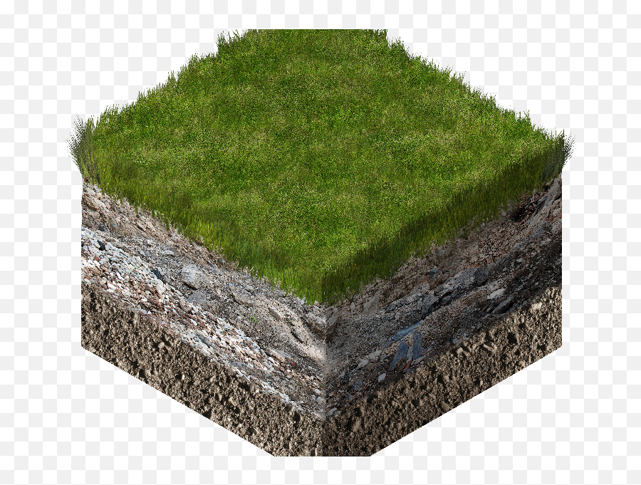 3d Isometric Soil And Grass Cube Cross - Grass Isometric Png,Dirt Texture Png