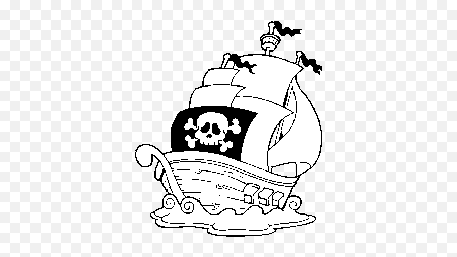 Download A Pirate Ship Coloring Page - Pirates Coloring Book Transparent Pirate Coloring Book Png,Pirate Ship Transparent Background