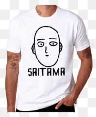 T - Shirt One Punch Man Saitama Face Riga png