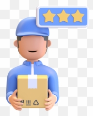 Premium Top Rated Delivery Man Holding Package 3d - Courier 3d Icon png