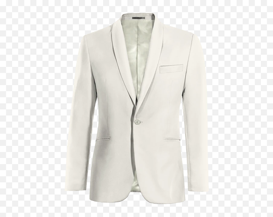 White Wool Blends Shawl Lapel 1 Button Jacket 229 Hockerty - Giacca Elegante Estiva Uomo Bianca Png,2008 Icon Jackets
