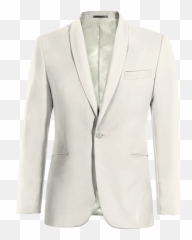 White Wool Blends Shawl Lapel 1 Button Jacket 229 Hockerty - Giacca Elegante Estiva Uomo Bianca png