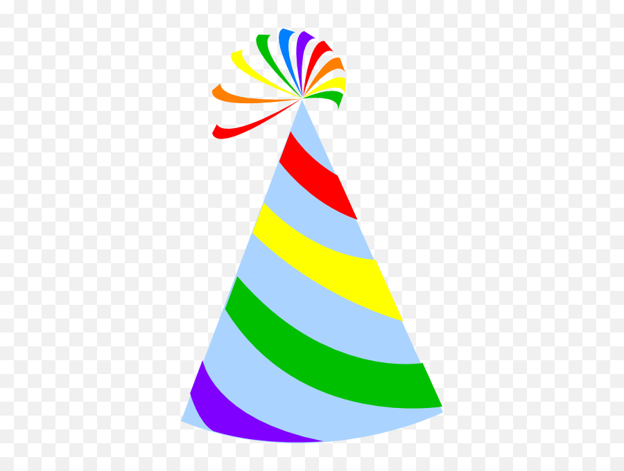 Rainbow Party Hat Sky Blue Clip Art - Clip Art Party Hat Png,Party Hat Clipart Transparent Background