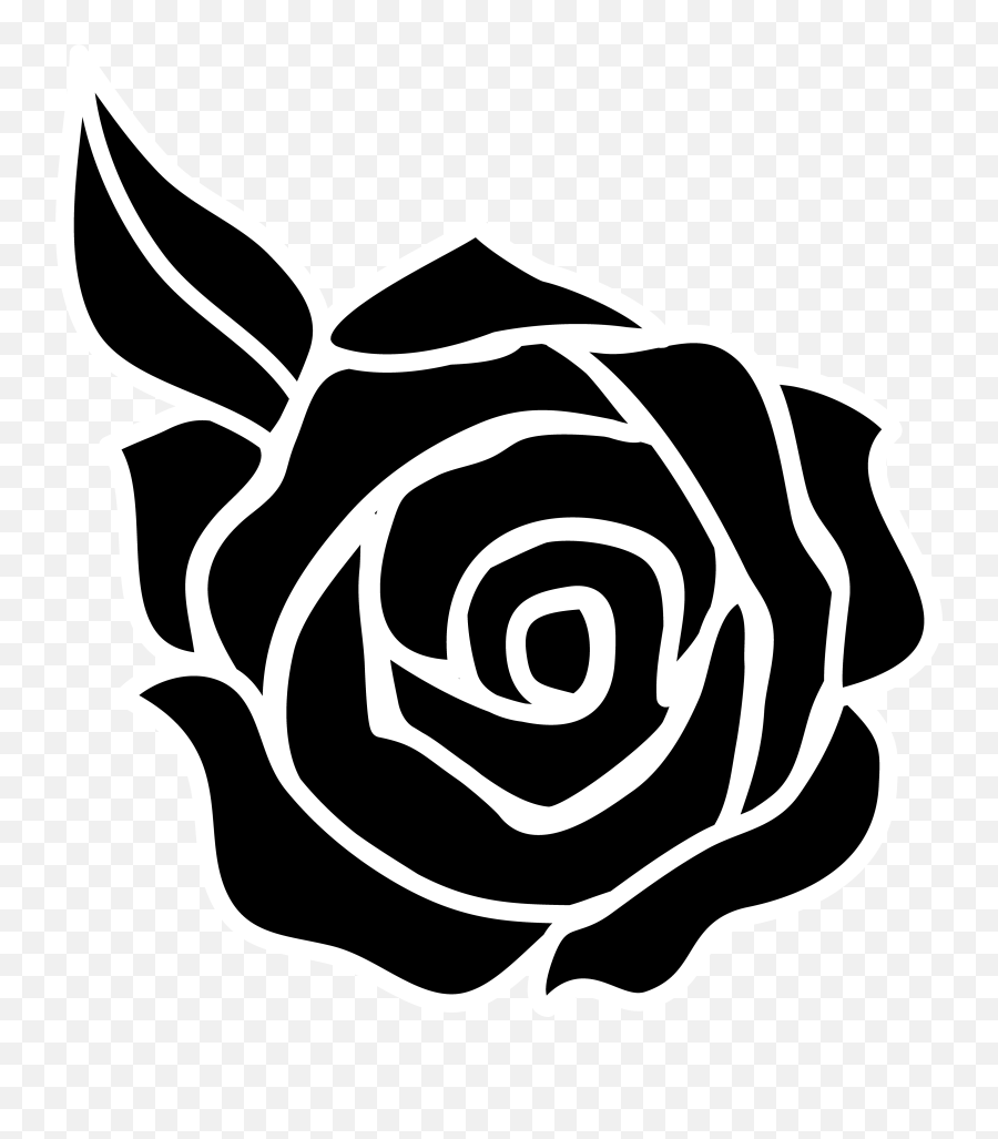 Rose Clipart Png Black And White - Rose Silhouette,White Roses Png