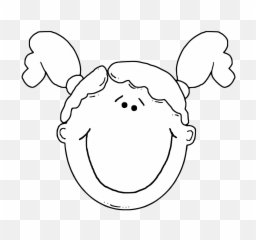 Blushing Girl With Pigtails Outline Png Clip Arts For Web - Girl Face Clip Art,Blushing Png