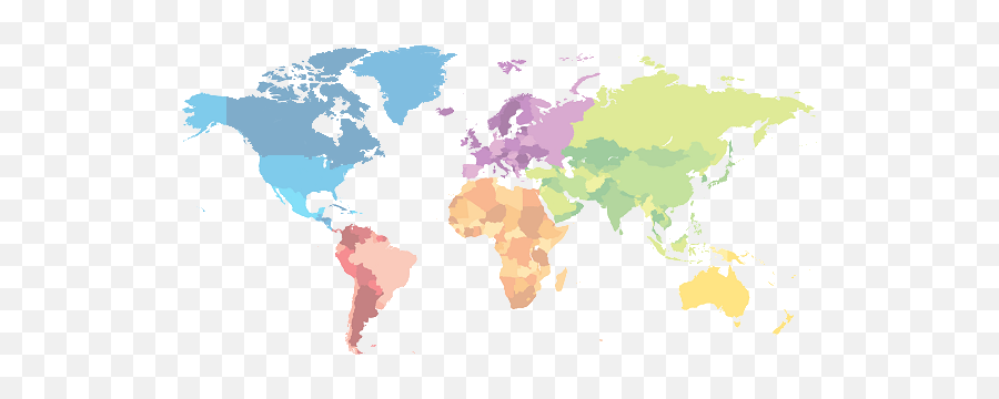 World Map Png Transparent Image - Colorful World Map Png,World Map Png