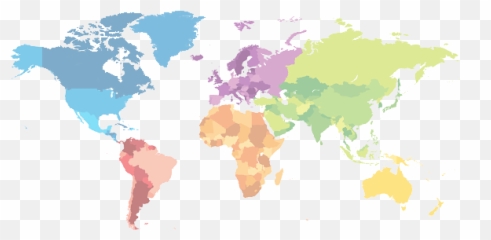World Map Png Transparent Image - Colorful World Map Png,World Map Png