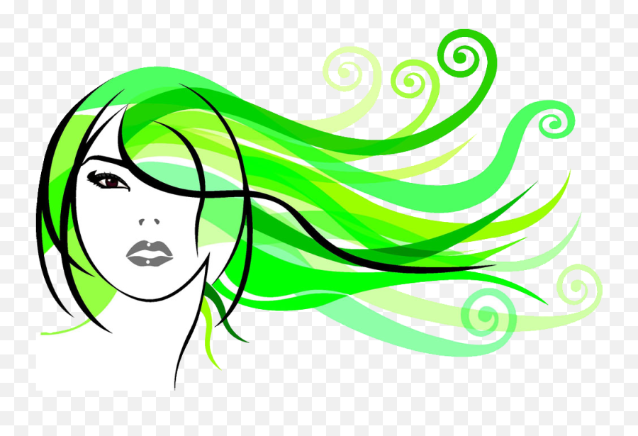 Download Flowing Hair Png - Girl Flowing Hair Art Portable Network Graphics,Emo Hair Png