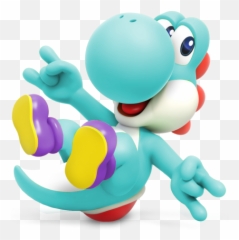 Light Blue - Teal Yoshi Full Size Png Download Seekpng Mario Rabbids Kingdom Battle Rabbid Yoshi,Yoshi Transparent