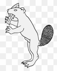 Beaver - Traceable Heraldic Art Line Art Png,Beaver Png
